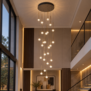 Висящ LED полилей с дистанционно управление GONDAR, 100W, диаметър 60 см, 25 елемента, студена/топла/неутрална светлина, димируем, златен