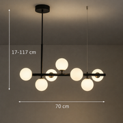 LOFT Pavilion модерен полилей с крушка, 7x G9, черен, метал, регулируема височина