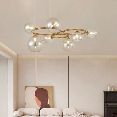 Кръгла лампа, Venere Luce, 3 кръга, 7xg9, злато, метал, регулируема височина