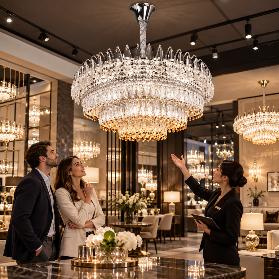 Кристален полилей MAJESTIC Regalis 21x E14, диаметър 80 см, блестящ хром, регулируема височина