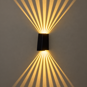 CALMO Външна LED стенна лампа, 8W, топла светлина, IP65, алуминий, черна