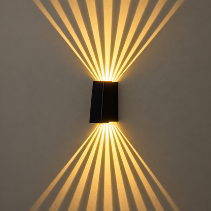 CALMO Външна LED стенна лампа, 8W, топла светлина, IP65, алуминий, черна