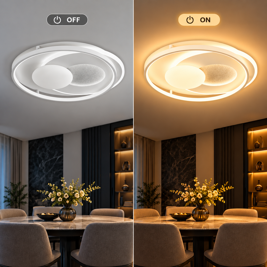 LED полилей с дистанционно ASTERA, Кръгла форма, 86W, Студена/Топла/Неутрална светлина, Димируем, Бял