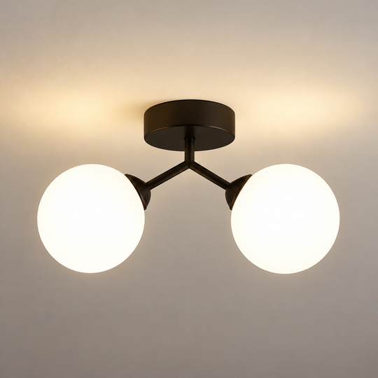 Кристален полилей ORBS, 31 см, 2xG9, глобуси, черен