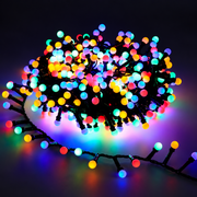 Линейна коледна инсталация Mini Balls, многоцветна светлина, 1000 см, 300 светодиода, IP44