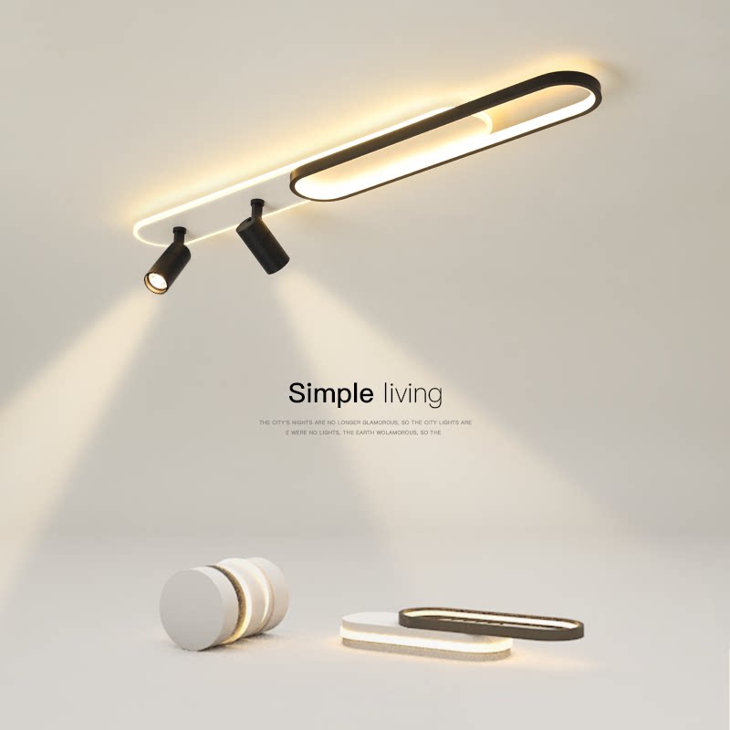 LED полилей с регулируем проектор за дизайн на Fisilla 49W, студена/гореща/неутрална светлина, черно