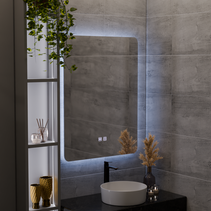ARTEA Touch Rectangular LED Mirror, 14W, 60X80cm, Demister System, Dimmable, Cold Light 6000K Mirrors Korman E Заглавие по подразбиране Alessandro Design