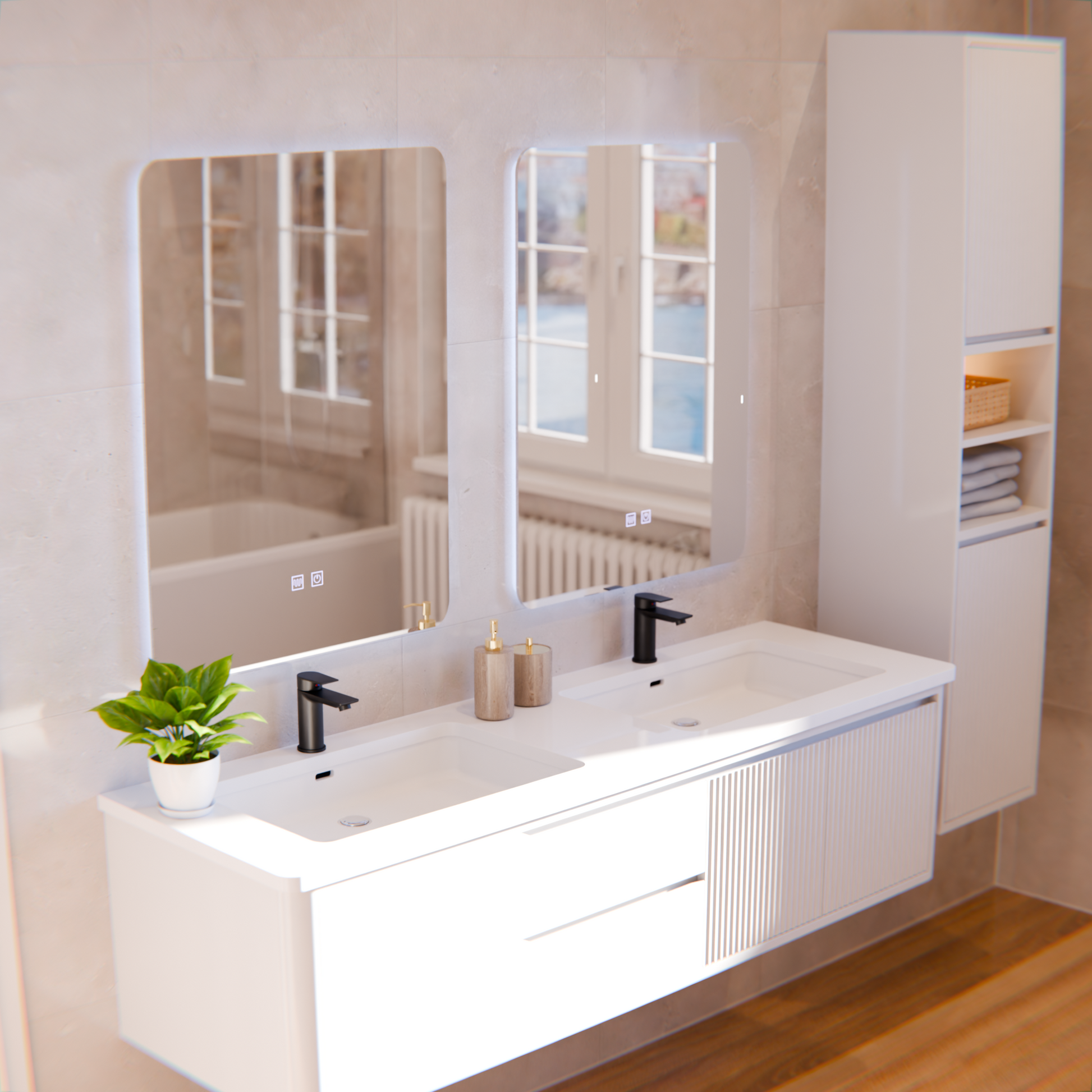 ARTEA Touch Rectangular LED Mirror, 14W, 60X80cm, Demister System, Dimmable, Cold Light 6000K Mirrors Korman E Заглавие по подразбиране Alessandro Design