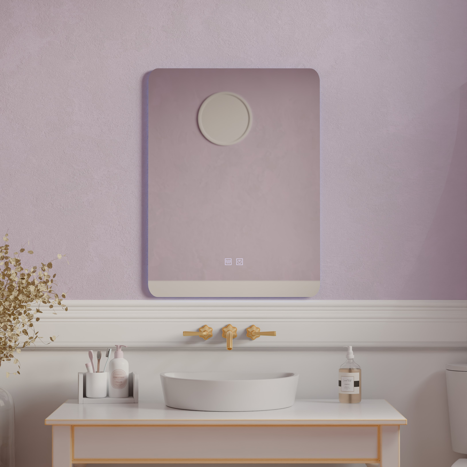 ARTEA Touch Rectangular LED Mirror, 14W, 60X80cm, Demister System, Dimmable, Cold Light 6000K Mirrors Korman E Заглавие по подразбиране Alessandro Design