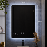 ARTEA Touch правоъгълно LED огледало, 14W, 60X80cm, система против запотяване, димиране, студена светлина 6000K