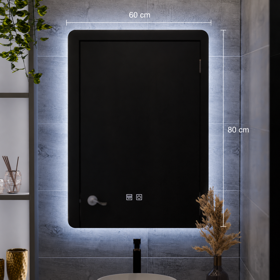 ARTEA Touch правоъгълно LED огледало, 14W, 60X80cm, система против запотяване, димиране, студена светлина 6000K