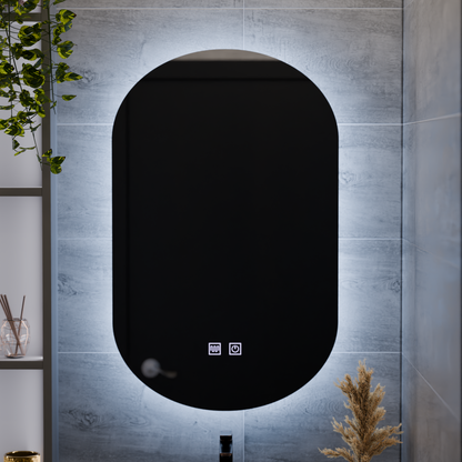 Овално LED огледало, 50X80cm, E14S/50X80, докосване, огледала със система против запотяване Korman E Заглавие по подразбиране Alessandro Design