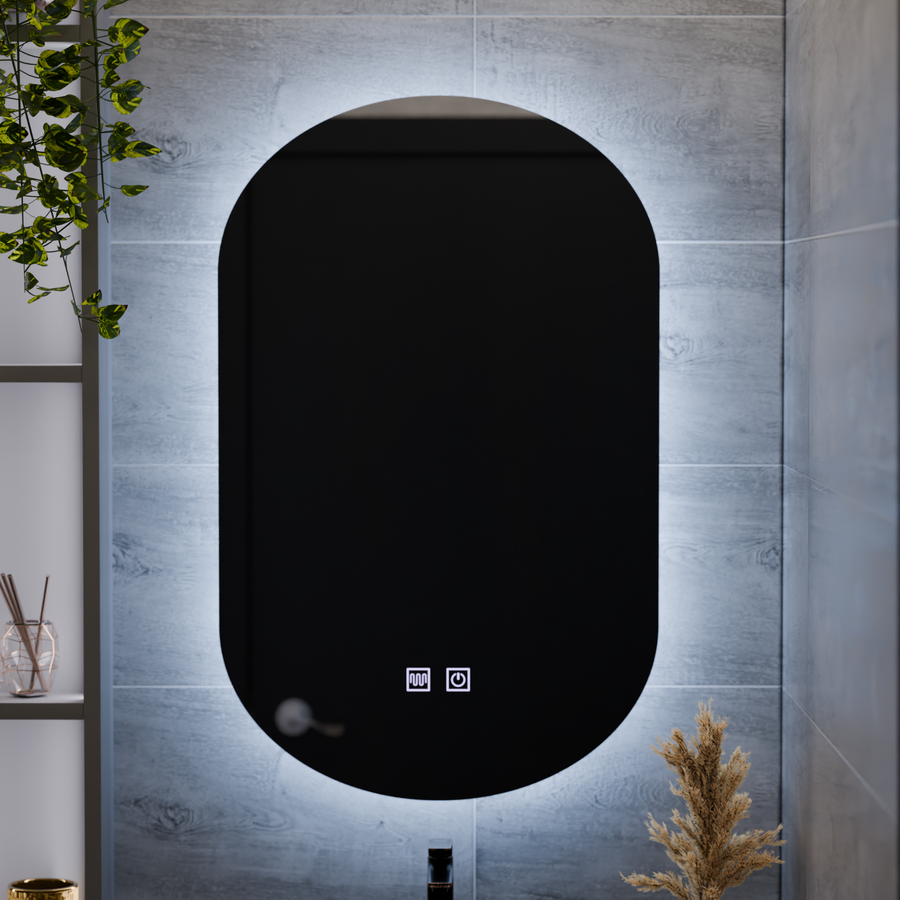 Овално LED огледало, 50X80cm, E14S/50X80, докосване, огледала със система против запотяване Korman E Заглавие по подразбиране Alessandro Design