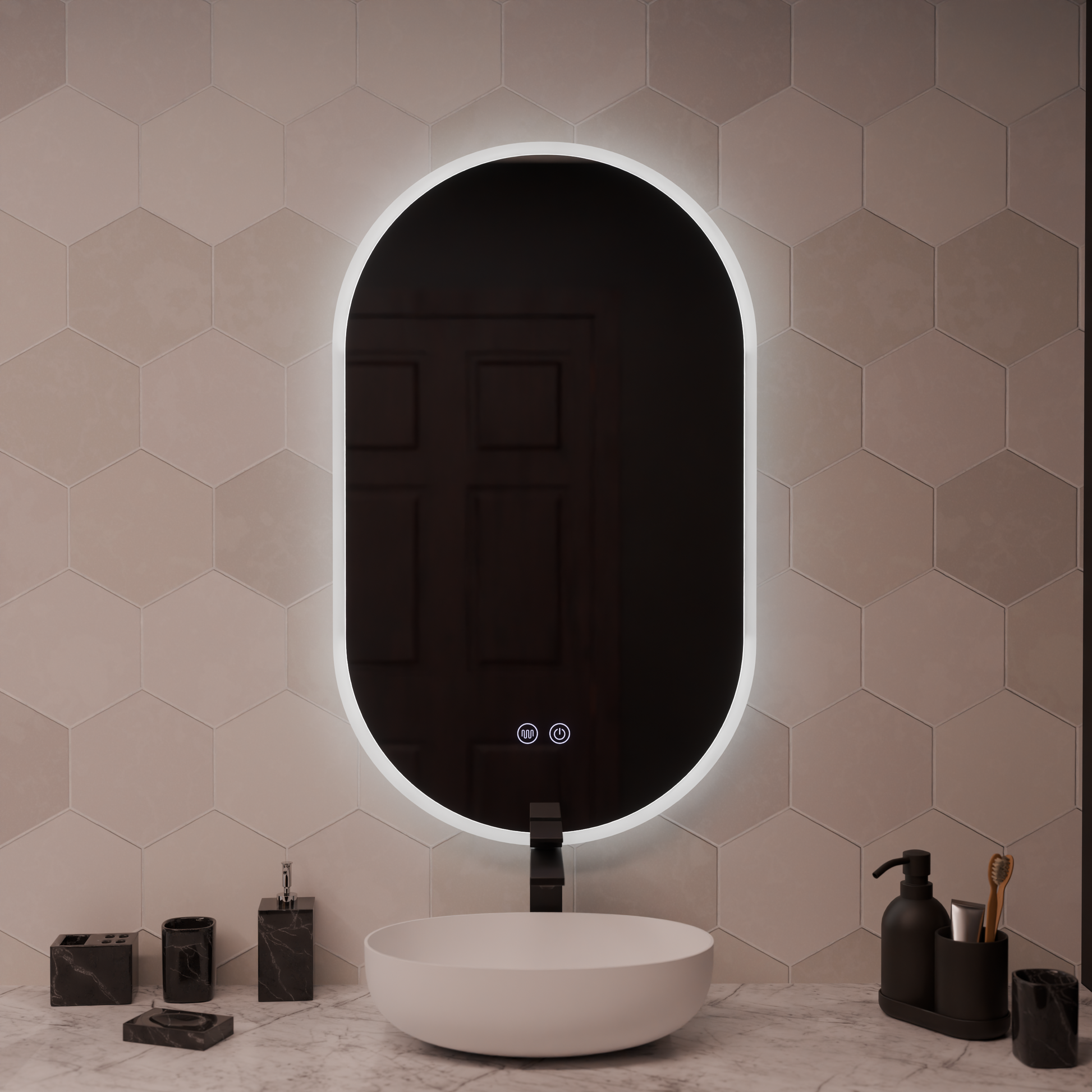 Овално LED огледало 60x80cm Llexort, Touch, Demist System, Dimmable Mirrors Korman E Заглавие по подразбиране Alessandro Design