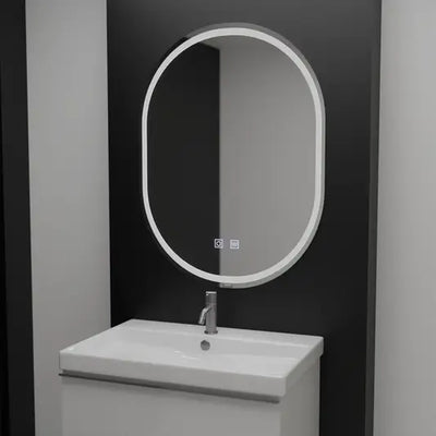 Овално LED огледало, 60x80cm, Velara Touch, система за разрушаване, подразбиращ се