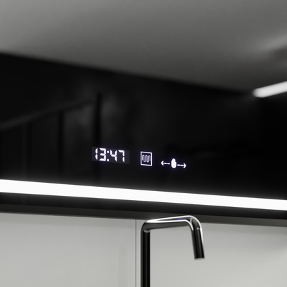 Правоъгълно LED огледало, 100x80 см, Verite Majeste Noir MotionGlow Marcello, система за обезпотяване, часовник и термометър, димируеми огледала Marcello Заглавие по подразбиране Alessandro Design