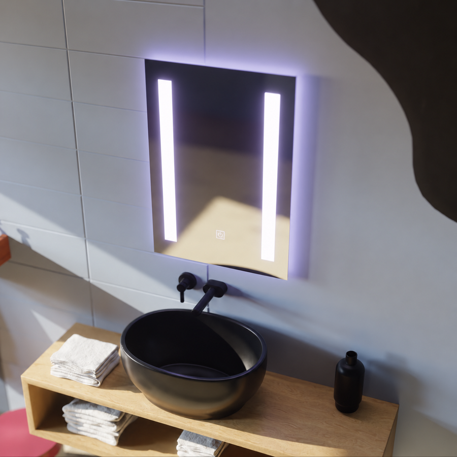 Правоъгълно LED огледало, 50x70cm, C206S/50X70 Touch, Demister System, Dimable