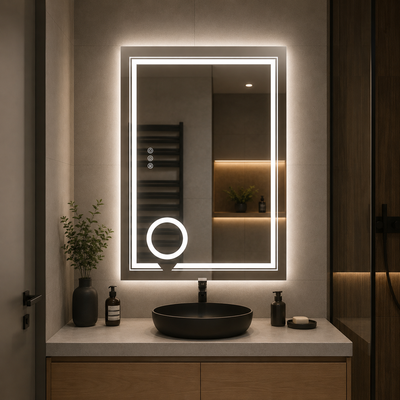 Правоъгълно LED огледало, 50x70cm, CANTO Touch, Demister System, Dimable