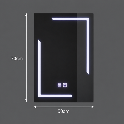 Правоъгълно LED огледало, 50x70cm, ECLISSA Touch, Demister System, Dimable