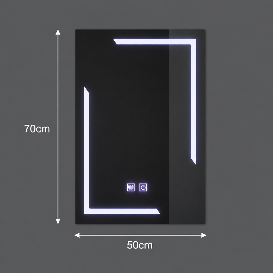 Правоъгълно LED огледало, 50x70cm, ECLISSA Touch, Demister System, Dimable