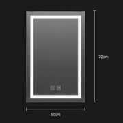 Правоъгълно LED огледало, 50x70cm, RADIANTE Touch, Demister System, Dimable