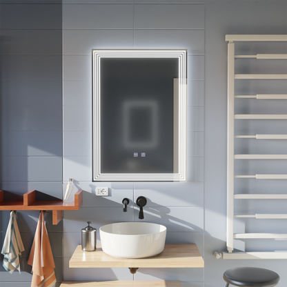 Правоъгълно LED огледало, 60x80 см, ADIS Touch, система против замъгляване, димируеми огледала Korman E Заглавие по подразбиране Alessandro Design