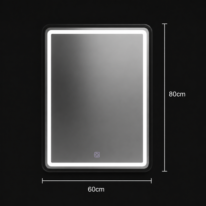 Правоъгълно LED огледало, 60x80см, основно докосване Shadow
