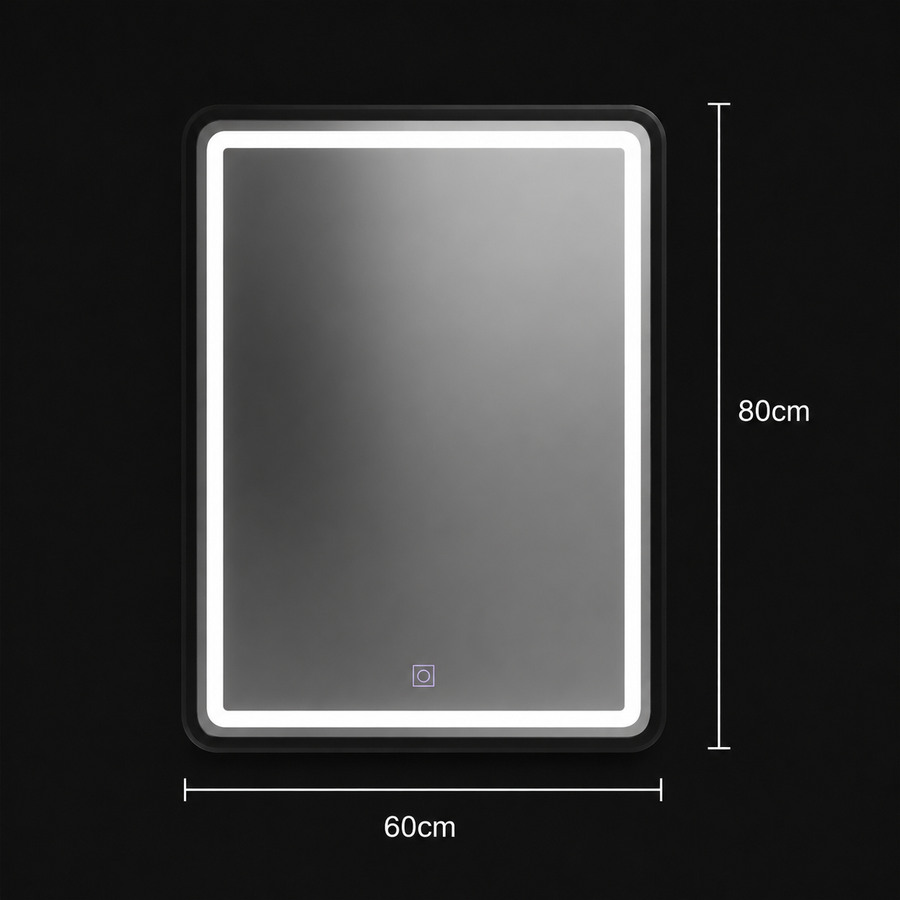 Правоъгълно LED огледало, 60x80см, основно докосване Shadow