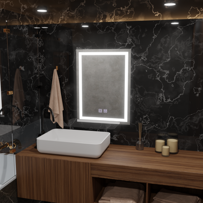 Правоъгълно LED огледало, 45x60cm, RADIANTE Touch, Demister System, Dimable