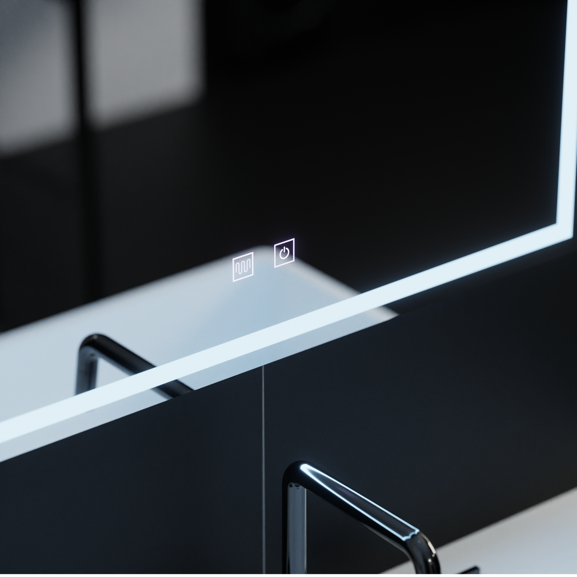 Правоъгълно LED огледало, 70x50 см, RADIANTE Touch, система против запотяване, димируемо огледало за баня с LED и противозамъгляване Заглавие по подразбиране Alessandro Design