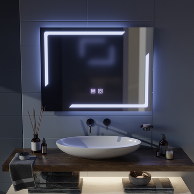 Правоъгълно LED огледало, 80x60cm, ECLISSA Touch, Demister System, Dimable