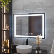 Правоъгълно LED огледало, 80x60cm, RADIANTE Touch, Demister System, Dimable