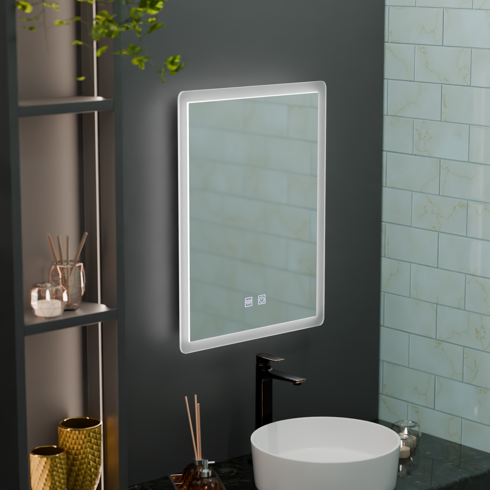 Правоъгълно LED огледало, 60x80cm, Touch VENERA, Demister System, Dimmable Mirrors Korman E Заглавие по подразбиране Alessandro Design