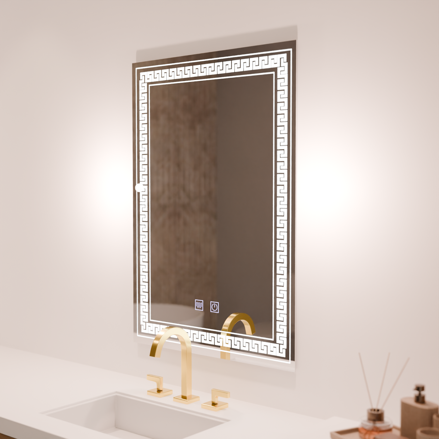 Правоъгълно LED огледало, 60x80cm, Touch Vivido, Demister System, Dimmable Mirrors Korman E Заглавие по подразбиране Alessandro Design