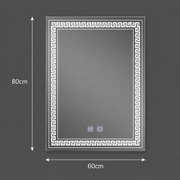 Правоъгълно LED огледало, 60x80cm, Touch Vivido, Demister System, Димиране