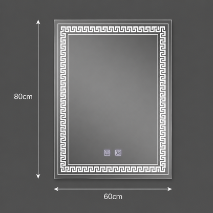 Правоъгълно LED огледало, 60x80cm, Touch Vivido, Demister System, Димиране