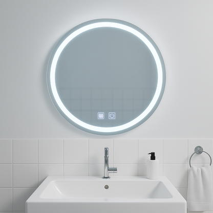 LED кръгло огледало, 60 см, сензорна светлина, система против запотяване, димируеми огледала Korman E Заглавие по подразбиране Alessandro Design