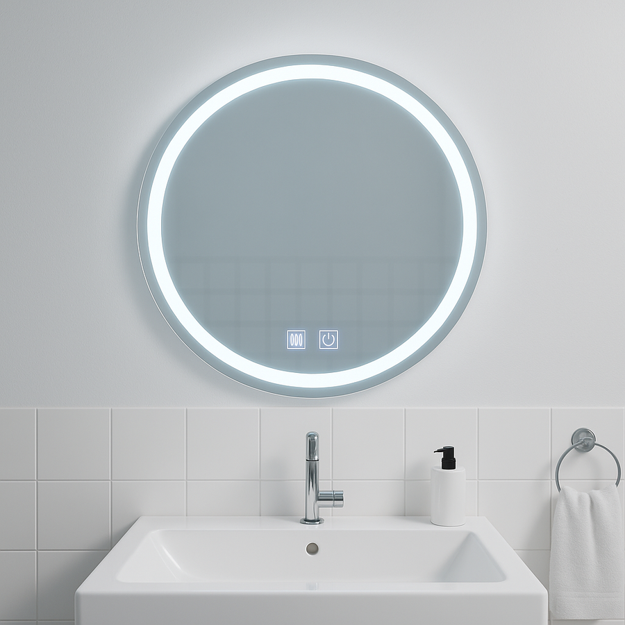 LED кръгло огледало, 60 см, сензорна светлина, система против запотяване, димируеми огледала Korman E Заглавие по подразбиране Alessandro Design