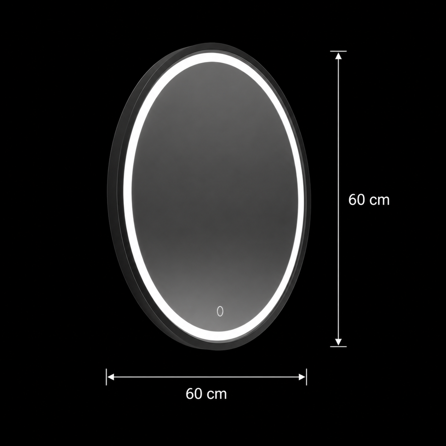 Кръгло LED огледало, 60 см, Nerina Basic Touch