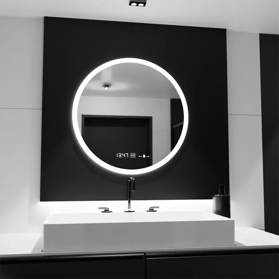 LED кръгло огледало 60cm Giulia Sensor MotionGlow Marcello Система за премахване на запотяването Часовник и термометър Dimabila Огледала Marcello Заглавие по подразбиране Alessandro Design