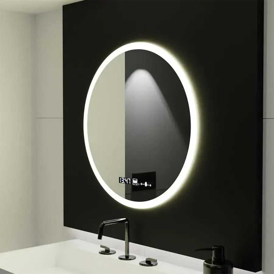 LED кръгло огледало 60cm Giulia Sensor MotionGlow Marcello Система за премахване на запотяването Часовник и термометър Dimabila Огледала Marcello Заглавие по подразбиране Alessandro Design