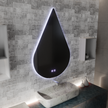 Огледало LED Touch River Demist System 80X120cm, форма на капка. Огледала Korman E Заглавие по подразбиране Alessandro Design