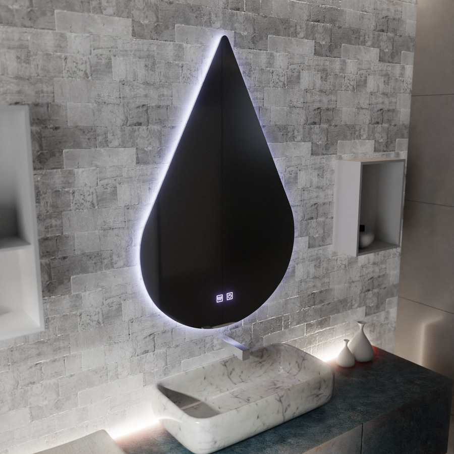 Огледало LED Touch River Demist System 80X120cm, форма на капка. Огледала Korman E Заглавие по подразбиране Alessandro Design