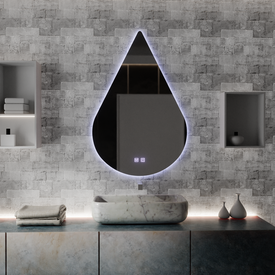 Огледало LED Touch River Demist System 80X120cm, форма на капка. Огледала Korman E Заглавие по подразбиране Alessandro Design