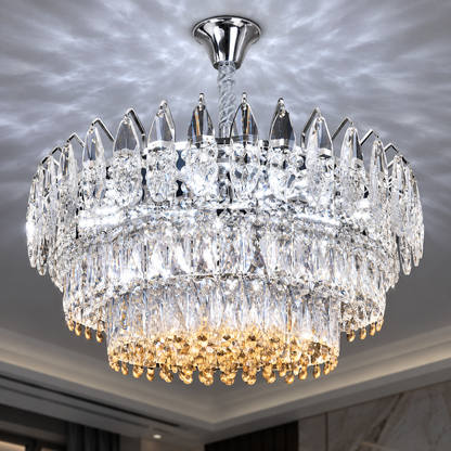 Кристален полилей MAJESTIC Magno 15x E14, диаметър 60 см, блестящ хром, регулируема височина
