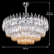 Кристален полилей MAJESTIC Regalis 21x E14, диаметър 80 см, блестящ хром, регулируема височина