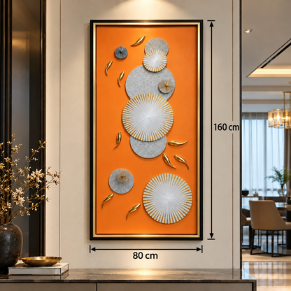 Декоративна картина Solar Harmony, 80 x 160 см, стъкло и MDF