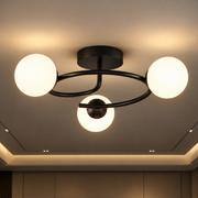 LED и кристален полилей ORBIT, 66cm, 3xE27, Globes, Черен