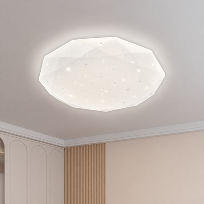 Шестоъгълна LED плафониера 33 см, 27W, 3000K / 4000K / 6000K, бяла, метална и акрилна