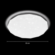 Шестоъгълна LED плафониера 33 см, 27W, 3000K / 4000K / 6000K, бяла, метална и акрилна
